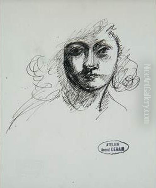  Visage Feminin De Face  Oil Painting by Andre Derain