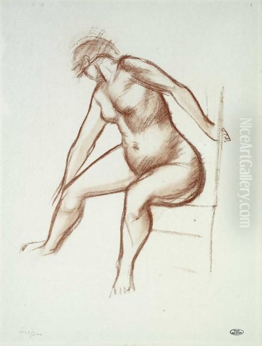 Nu Feminino Oil Painting by Andre Derain