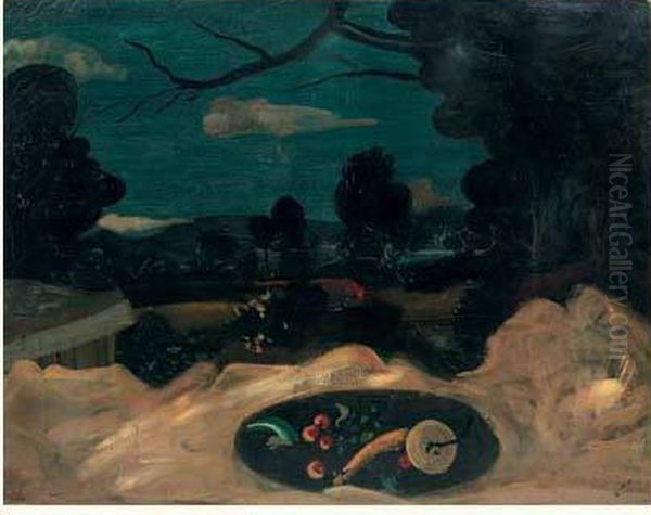 Paysage A La Nature Morte, Vers 1950-1952 Oil Painting by Andre Derain