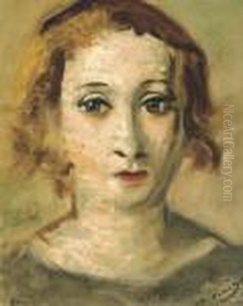 Portrait De Femme Oil Painting by Andre Derain