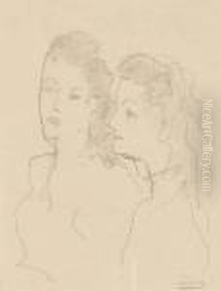 Deux Jeunes Filles Oil Painting by Andre Derain