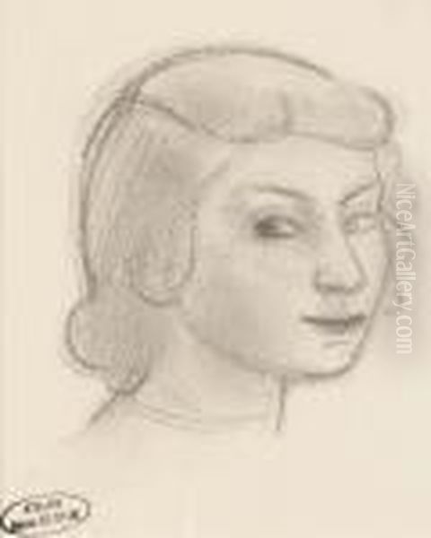 Tete De Jeune Femme Oil Painting by Andre Derain