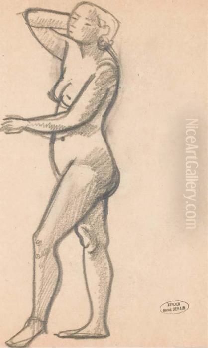 Femme Nue Debout Oil Painting by Andre Derain