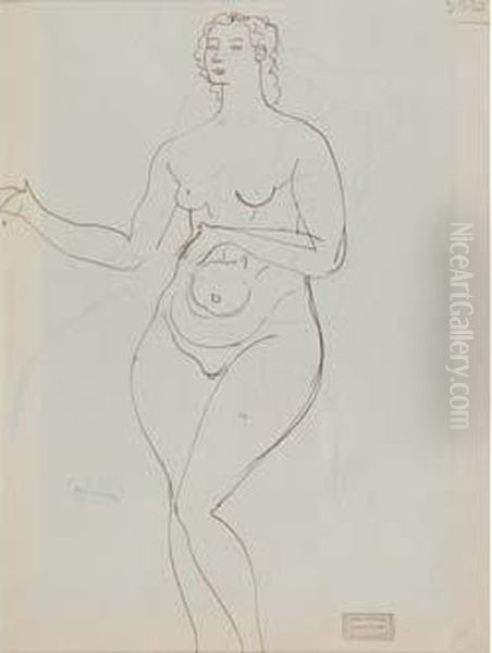 Baigneuse - Profil Feminin Oil Painting by Andre Derain