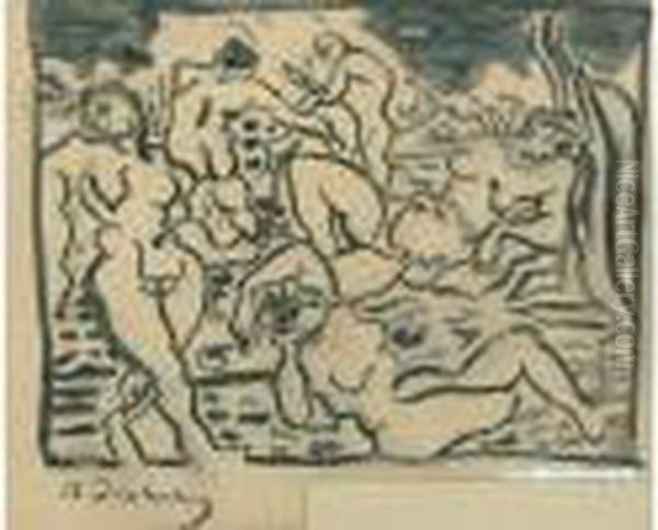 Femmes Dans Un Paysage Oil Painting by Andre Derain