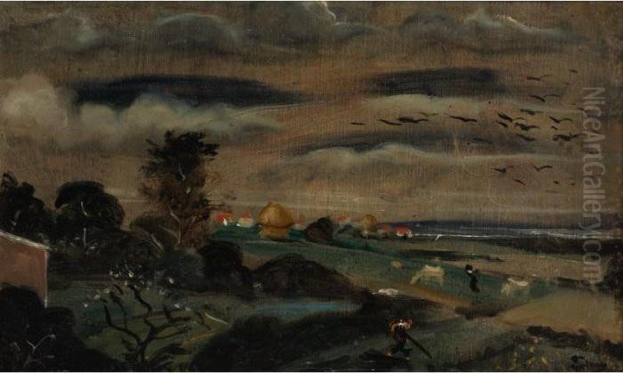 Paysage D'ile De France- Les Meules De Foin Oil Painting by Andre Derain