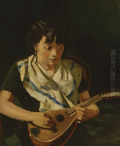 Fille A La Mandoline Oil Painting by Andre Derain