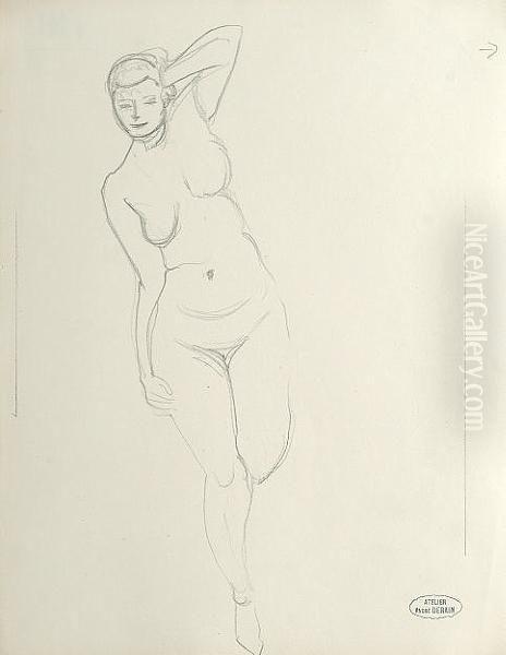 Reclining Female Nude Oil Painting by Andre Derain