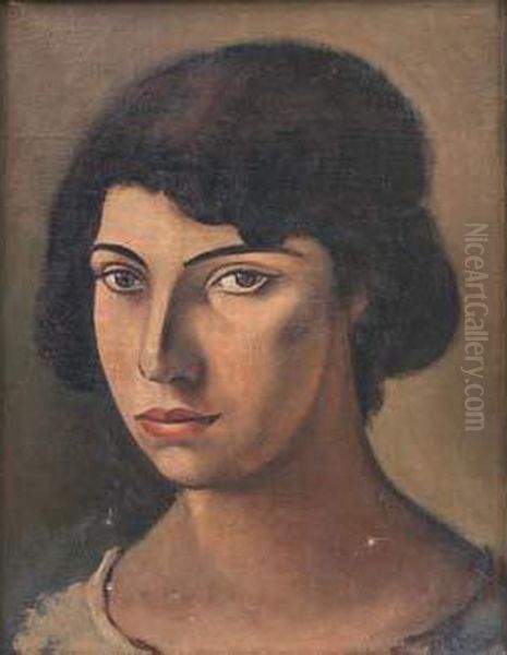 Portrait De Femme Brune Oil Painting by Andre Derain