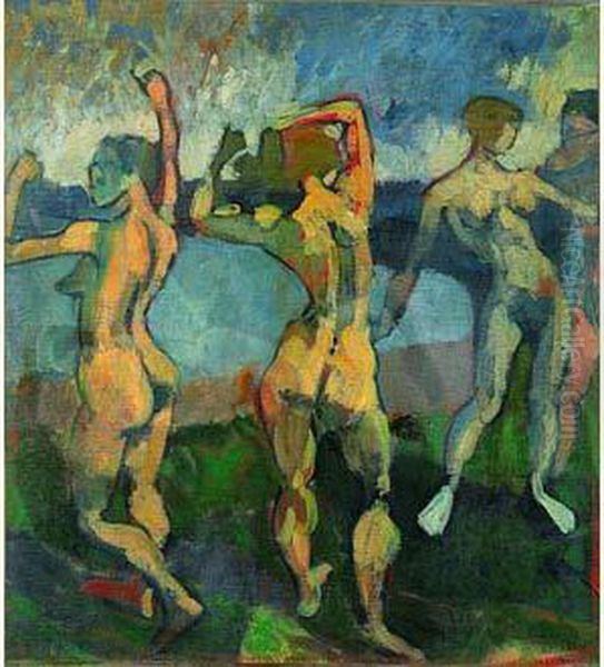 Baigneuses (ou : Danseuses) Vers 1906 Oil Painting by Andre Derain