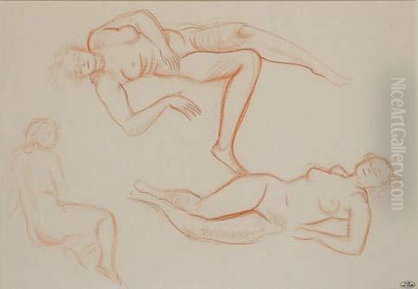 Etude De Nus Oil Painting by Andre Derain