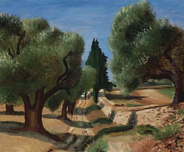 Chemin Aux Oliviers En Provence Oil Painting by Andre Derain