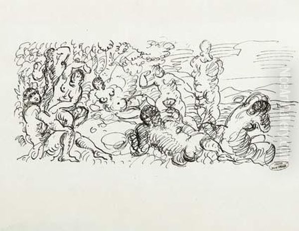 Baccanale Oil Painting by Andre Derain