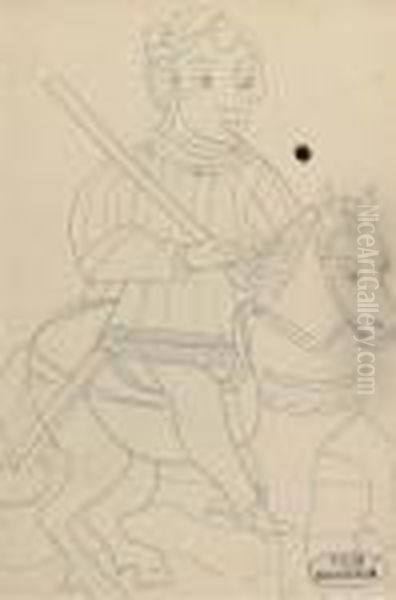 With Atelier Stamp (lower Right)
 And Further Stamped With The Ventestamp From The Knaublich Estate (on 
The Reverse) Oil Painting by Andre Derain