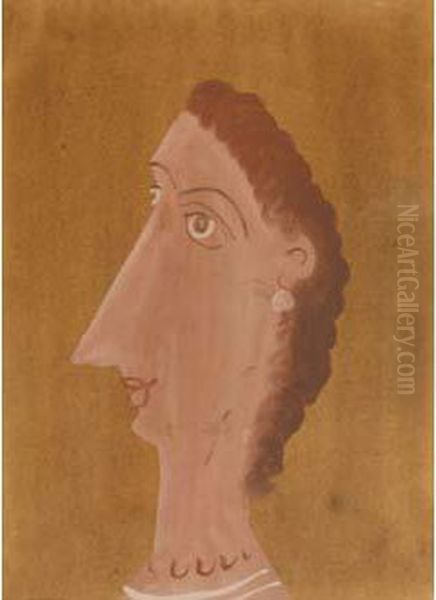 Profil Rose Oil Painting by Andre Derain