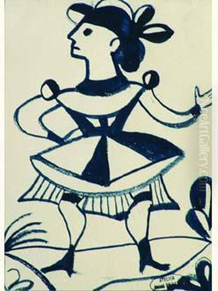 Personnage De Theatre - Vers 1942 Oil Painting by Andre Derain