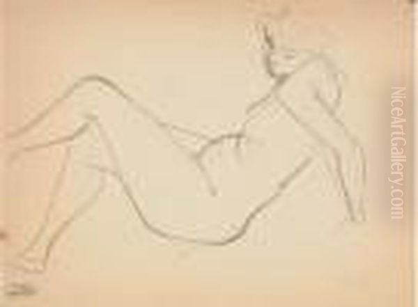 Nu Feminin Etendu Oil Painting by Andre Derain