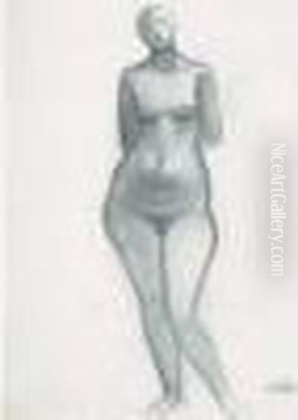 Nu Feminin Bras Derriere Le Dos, Tete Levee Oil Painting by Andre Derain