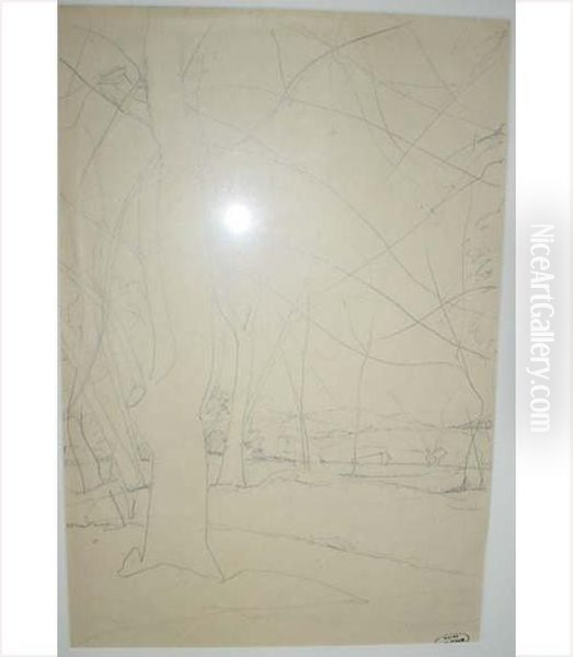 Paysage Aux Grands Arbres Oil Painting by Andre Derain