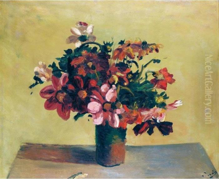 Vase D'anemones Oil Painting by Andre Derain