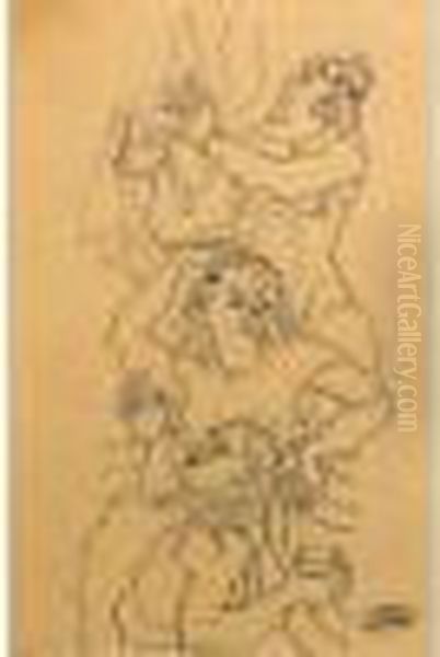 Trois Femmes, Circa 1945 Oil Painting by Andre Derain