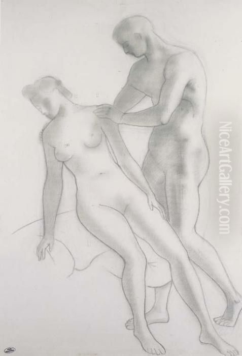 Deux Nus Oil Painting by Andre Derain