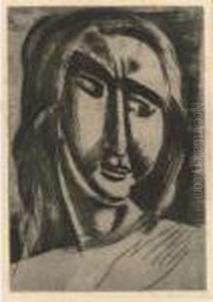 Tete De Femme (adhemar 37) Oil Painting by Andre Derain