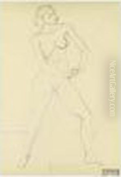 Femme Nu Debout Oil Painting by Andre Derain