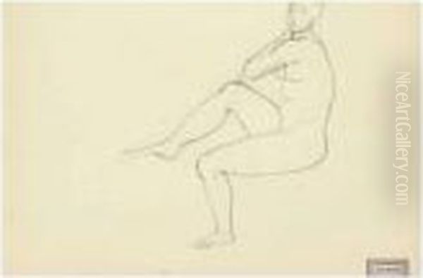 Femme Nue Assise Oil Painting by Andre Derain