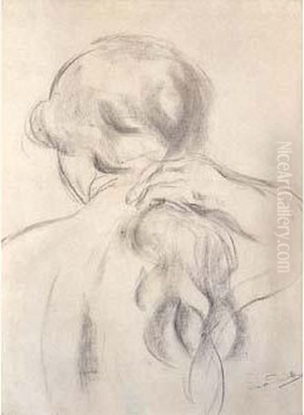 Jeune Femme Se Coiffant Oil Painting by Andre Derain