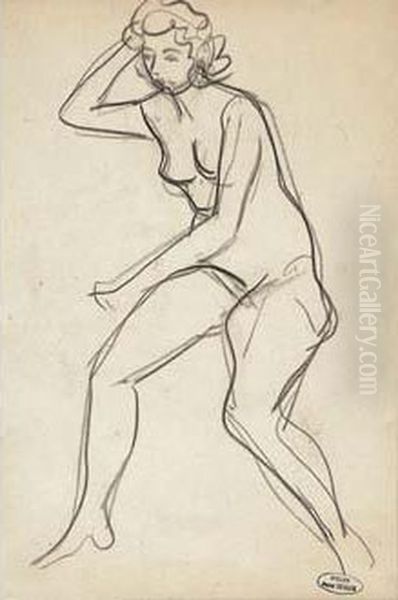 Etude De Nu Feminin Oil Painting by Andre Derain