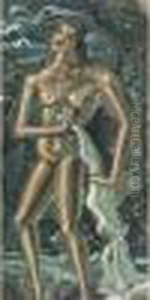 Nu A La Draperie Oil Painting by Andre Derain