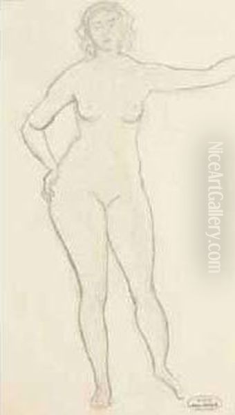 Nu Au Bras Leve. Oil Painting by Andre Derain