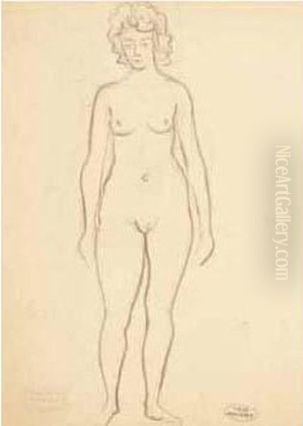 Nu Debout. Oil Painting by Andre Derain