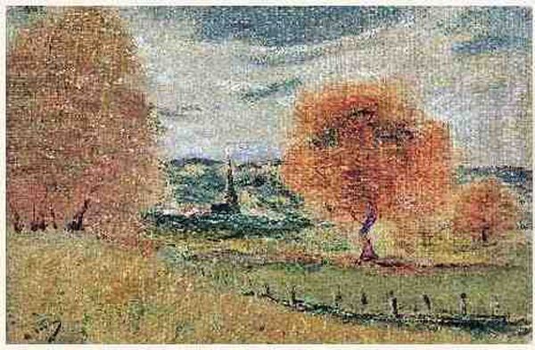 Vue De Donnemarie-en-montois, Circa 1943-43 Oil Painting by Andre Derain