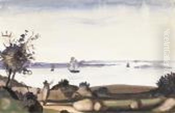 Paysage Au Bord De La Mer Oil Painting by Andre Derain