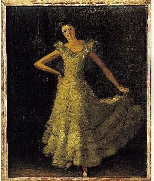 Jeune Fille En Robe De Bal Oil Painting by Andre Derain