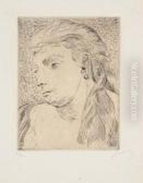 Tete De Femme Avec Boucle D'orielle <</b> Oil Painting by Andre Derain