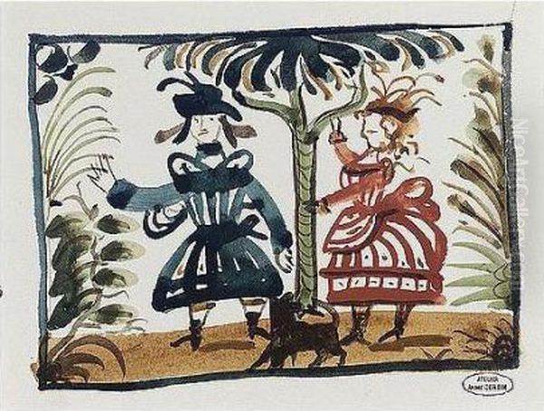 Couple Sous Un Arbre Oil Painting by Andre Derain