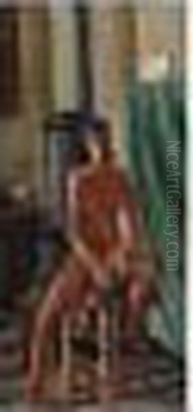 Nu Au Tabouret Oil Painting by Andre Derain