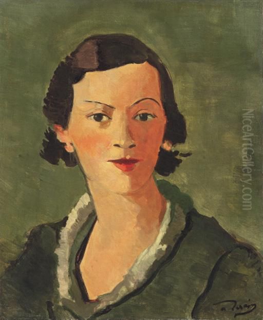 Portrait De Femme Oil Painting by Andre Derain
