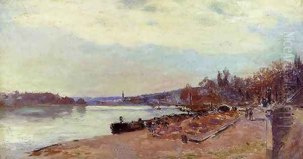 The Seine at Suresnes Oil Painting by Albert Lebourg