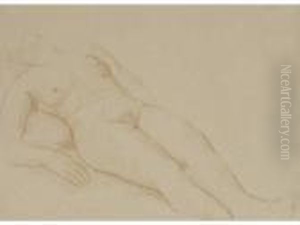 Nu Allonge Sanguine Oil Painting by Charles Despiau