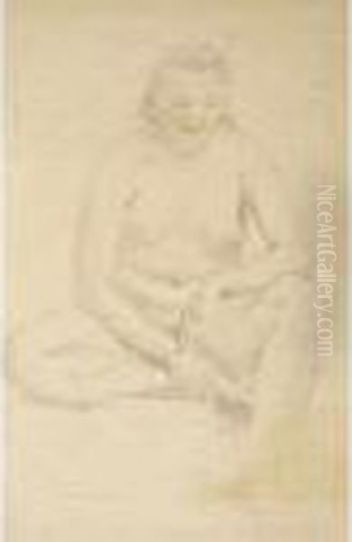 Nu De Femme Assise La Jambe Droite Oil Painting by Charles Despiau