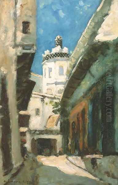 La Rue des Bouchers à Alger Oil Painting by Albert Lebourg