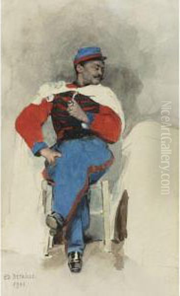 Le Spahi Oil Painting by Jean Baptiste Edouard Detaille