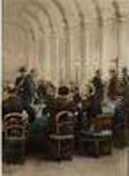 L'enrollement Des Volontaires 
Sous Napoleon Iii Dans La Salle Saint-jean De L'hotel De Ville De Paris Oil Painting by Jean Baptiste Edouard Detaille