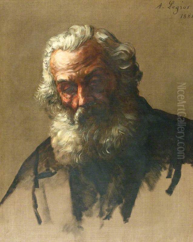 Head of an Old Man Oil Painting by Alphonse Legros