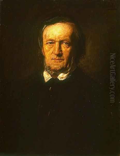 Bildnis Richard Wagner (Portrait of Richard Wagner) Oil Painting by Lenbach Franz Von