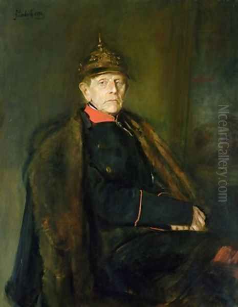General Fieldmarshal Helmuth Graf von Moltke 1800-91 Oil Painting by Lenbach Franz Von